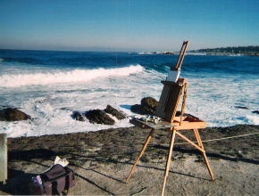 Painting near Spanish Bay, Pebble Beach, California.