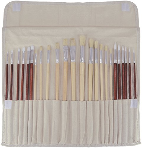 Art Advantage Oil and Acrylic Brush Set, 24-Piece