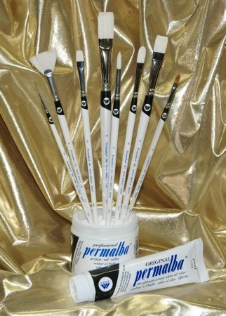 Permalba Oil Brushes, Pure Red Sable, Set of 7