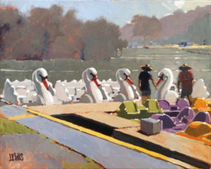 Joaquin, Juan and the White Swans painting