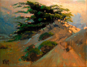 A plein air sketch in oil called "Asilomar Dune".